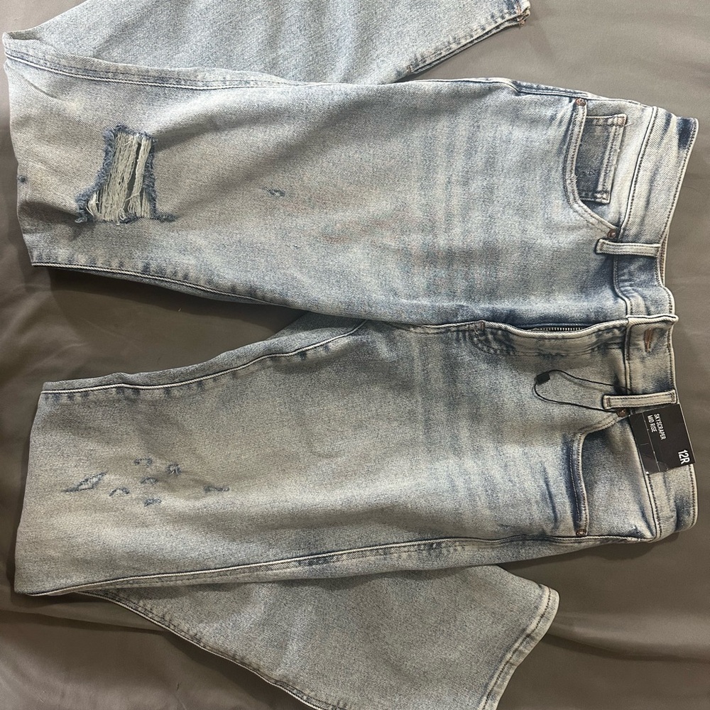 Light Blue Distressed Jeans Express bootcut